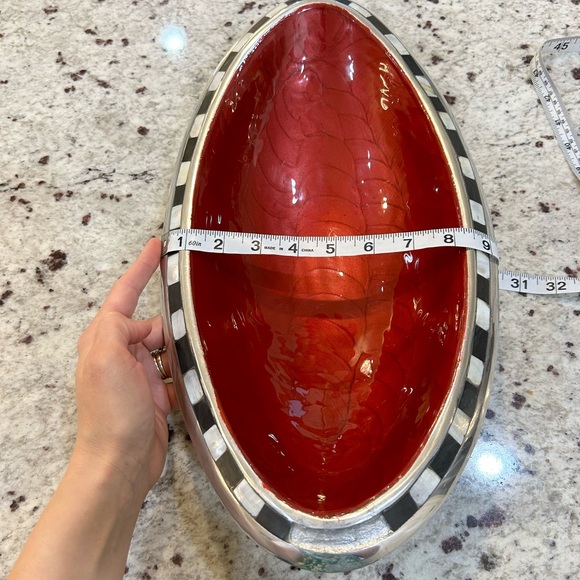 Julia Knight 16-inch red enamel Oval Bowl - Picture 7 of 13